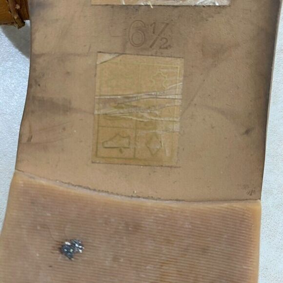 Madewell Sandals Sz 6.5‎ Addie Cognac Leather Slide Flat Minimalist Casual Boho - Picture 9 of 12